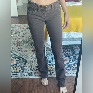 Brown express straight leg, low-rise jeans